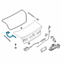 OEM 2018 BMW 540d xDrive Left Trunk Lid Hinge Diagram - 41-00-7-440-697