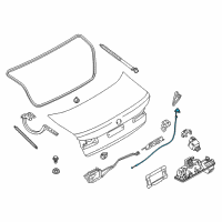 OEM BMW 530e xDrive Bowden Cable, Emergency Unlocking Diagram - 51-24-7-366-400