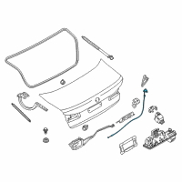 OEM 2017 BMW 540i xDrive Bowden Cable, Emergency Unlocking Diagram - 51-24-7-366-400