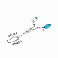 OEM 2006 Infiniti M35 Exhaust Main Muffler Assembly Diagram - 20100-EJ81A