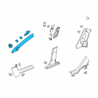 OEM 2017 Chevrolet Sonic Weatherstrip Pillar Trim Diagram - 42476654