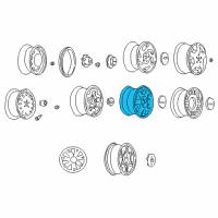 OEM 1995 GMC Sonoma Wheel Rim Assembly, 15X7 *Silver Diagram - 12360013