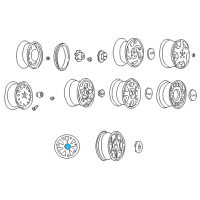 OEM 1999 GMC Sonoma Hub Cap ASSEMBLY *Silver Diagram - 15039470