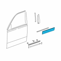 OEM 2006 Lexus LS430 Moulding, Front Door, Outside RH Diagram - 75731-50040-A2