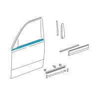 OEM Lexus LS430 Moulding Assy, Front Door Belt, RH Diagram - 75710-50010