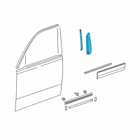 OEM 2004 Lexus LS430 Moulding, Front Door Window Frame, Rear LH Diagram - 75756-50020