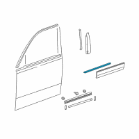 OEM 2005 Lexus LS430 Moulding, Front Door Outside, Lower LH Diagram - 75736-50040