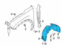 OEM Hyundai Santa Fe GUARD ASSY-FRONT WHEEL, LH Diagram - 86811-S1500