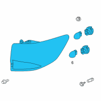 OEM 2016 Acura MDX Light Assembly, R Tail Diagram - 33500-TZ5-A02