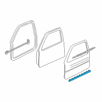 OEM 1998 Buick Regal Weatherstrip-Front Side Door Auxiliary <Use 1C5K*Red Diagram - 10414618