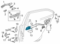OEM 2022 Toyota Highlander Handle, Inside Diagram - 69205-06120-C0
