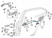 OEM 2021 Toyota Highlander Lock Cable Diagram - 69730-0E080