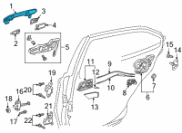 OEM 2022 Toyota Highlander Handle, Outside Diagram - 69211-0R070-A2