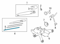 OEM 2022 Toyota Corolla Cross Wiper Blade Refill Diagram - 85214-0A150