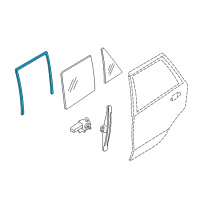 OEM 2012 BMW X5 Window Guide, Left Rear Door Diagram - 51-35-7-305-631