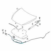 OEM 2019 Infiniti Q60 Hood Lock Control Cable Assembly Diagram - 65620-4GA0A