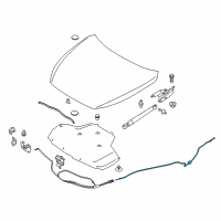 OEM 2019 Infiniti Q60 Hood Lock Control Cable Assembly Diagram - 65620-4GA1A