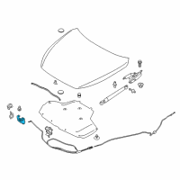 OEM 2014 Infiniti Q50 Hood Lock Assembly Diagram - 65601-1BB0A