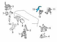 OEM 2019 Toyota RAV4 Rear Mount Bracket Support Bracket Diagram - 12322-25010