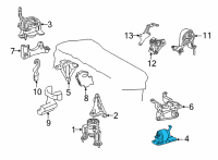 OEM Lexus NX250 INSULATOR, ENGINE MO Diagram - 12372-25080
