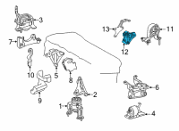 OEM 2020 Toyota Camry Rear Mount Bracket Diagram - 12321-25030