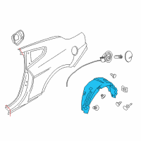 OEM 2018 Ford Mustang Wheelhouse Liner Diagram - FR3Z-63278B50-A