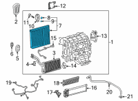 OEM Lexus NX350 A/C Evaporator Core Diagram - 8850142110