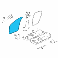 OEM 2017 Honda Civic Seal, L. FR. Door Opening Diagram - 72355-TEA-T01