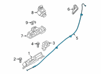 OEM 2021 BMW 228i xDrive Gran Coupe BOWDEN CABLE, EMERGENCY UNLO Diagram - 51-24-7-487-041