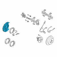 OEM 2011 Kia Rio Rear Brake Back Plate Assembly, Left Diagram - 582511G300