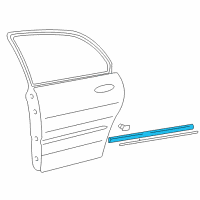 OEM Hyundai XG350 Moulding-Rear Door Waist Line, RH Diagram - 87734-39500