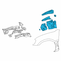 OEM 2000 Toyota RAV4 Apron Sub-Assy, Front Fender, LH Diagram - 53702-42120