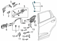 OEM 2021 Acura TLX Rod Set, Right Rear Diagram - 72613-TGV-305