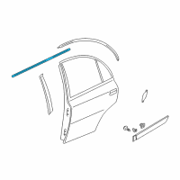 OEM Kia Rio WEATHERSTRIP Assembly-Rear Door Belt Diagram - 832201G001