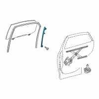 OEM 2014 Lexus RX350 Guide Sub-Assy, Rear Door Window, Rear LH Diagram - 67408-0E020