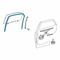OEM 2014 Lexus RX350 Run, Rear Door Glass Diagram - 68142-0E021