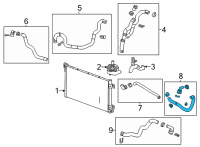 OEM Cadillac Coolant Hose Diagram - 84764264