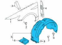 OEM 2020 Hyundai Sonata Front Wheel Guard Assembly, Left Diagram - 86811-L0000