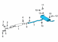 OEM 2022 Lexus NX250 PIPE ASSY, EXHAUST T Diagram - 17430-25381