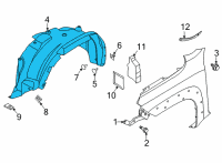 OEM 2022 Nissan Frontier PROTECTOR-FRONT FENDER, RH Diagram - 63840-9BU1A