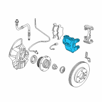 OEM 2001 BMW M3 Disc Brake Caliper Front Left Diagram - 34-11-2-282-617