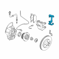 OEM 1999 BMW 318ti Calliper Carrier Diagram - 34-10-6-758-104