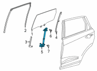 OEM Acura TLX Regulator, Right Rear Diagram - 72710-TGV-A01