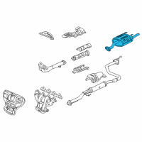 OEM 1997 Honda Civic Muffler Set, Exhuast Diagram - 18030-S01-C81