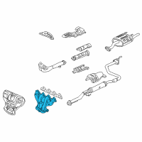 OEM 1996 Honda Civic del Sol Manifold Assembly, Exhuast Diagram - 18100-PEM-G00