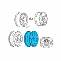 OEM 2008 Chevrolet Cobalt Wheel, Alloy Diagram - 9598541