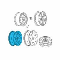 OEM 2007 Chevrolet Cobalt Wheel Rim-17X7.0 Aluminum 39Mm Outside 100Mm X 4 Bellcrank*Polished Diagram - 9595090