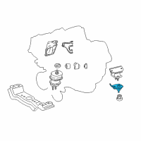 OEM 2008 Lexus LS600h Insulator, Engine Mounting, Rear NO.2 Diagram - 12372-38010