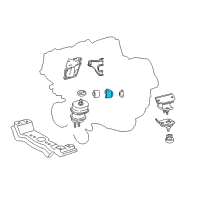 OEM Lexus LS460 Insulator, Engine Mounting Bracket Heat Diagram - 12395-38010