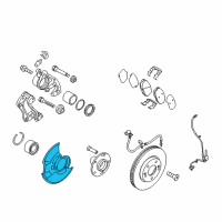 OEM Kia Rio Front Brake Disc Dust Cover Right Diagram - 517561W000